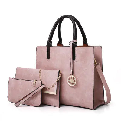 Classic Tote Bag Set - Solid Color All-Match Handbags