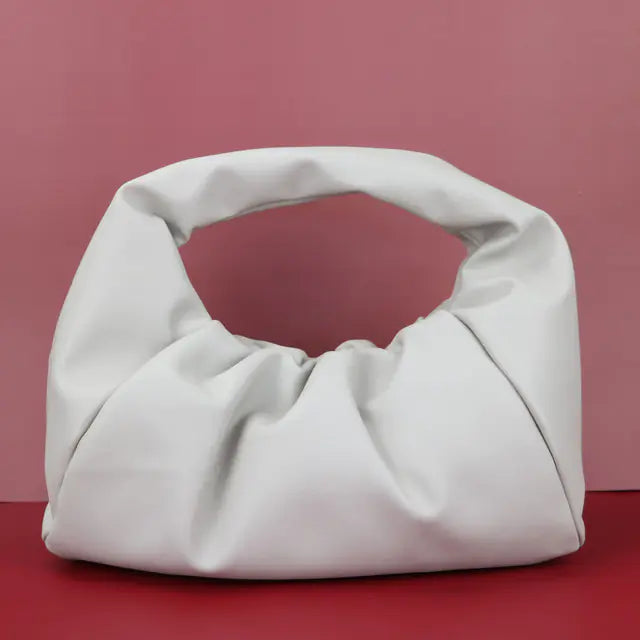 Monogrammed Leather Pouch Cloud Bag for Women