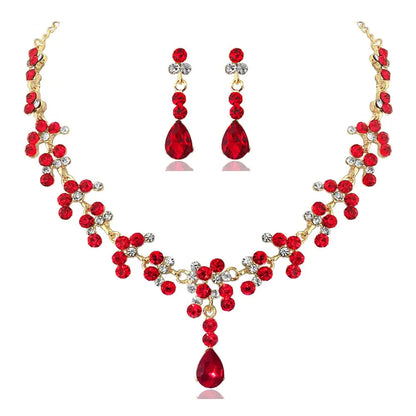 High-End European American Jewelry Set with Necklace & Earrings