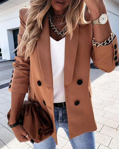 Double-breasted Long-sleeved Suit for Autumn/Winter